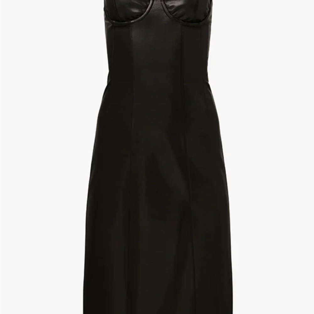 WeWoreWhat Vegan Leather Fitted Corset Dress
